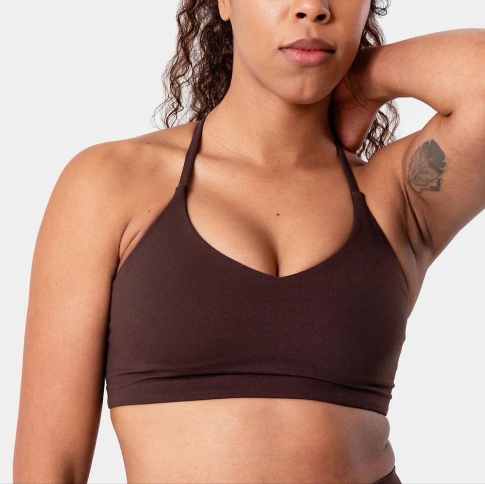 NWT Kamo Fitness Iris Strappy Back Sports Bra (Java Brown) (L)